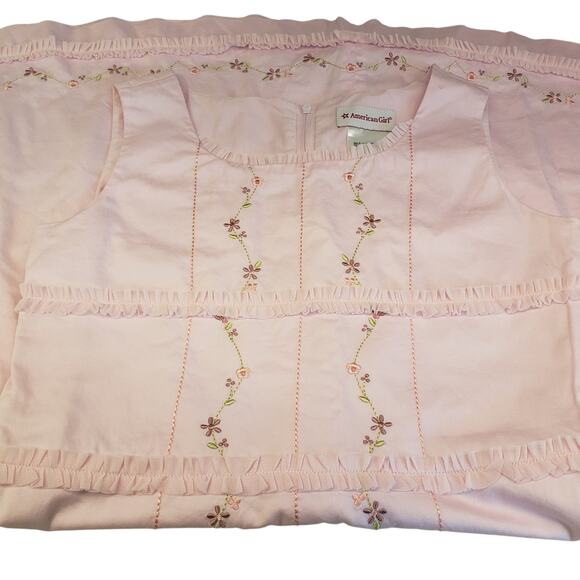 American Girl Petal Pink Floral Ruffle Dress Size 12 PINK 100% Cotton Retired - Picture 4 of 14